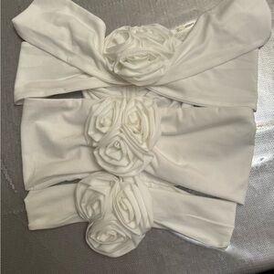 Glamorous Rosette  Strapless, 3 rose top 
Bandage top